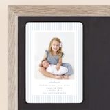 "Pinstripe Frame" - Birth Announcements in Sky by Jennifer Holbrook - Front