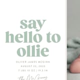 "Clarke" - Birth Announcements in Mint by Robert and Stella - Detail
