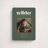 "Big Type" - Birth Announcements in Forest by Kristen Knechtel - Front
