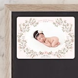 "Sweet Floral Vine" - Birth Announcements in Blush by Susan Moyal - Front