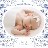 "Daisy Toile" - Birth Announcements in Bluebird by Susan Zinader - Detail