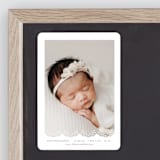 "Eyelet" - Birth Announcements in Taupe by Lauren Chism - Front