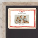 "Vintage Love Bow" - Birth Announcements in Latte by Kartika Paramita - Front