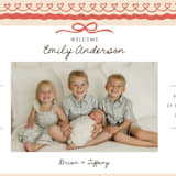 "Vintage Love Bow" - Birth Announcements in Latte by Kartika Paramita - Detail