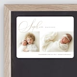 "Classic Twist" - Birth Announcements in Oat by Pixel and Hank - Front