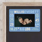 "Colorful Stats" - Birth Announcements in Aqua by Baumbirdy - Front