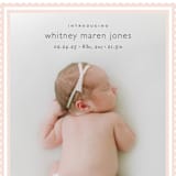 "Scalloped Border" - Birth Announcements in Baby Blush by Carolyn MacLaren - Detail