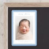 "Stitched Frame" - Birth Announcements in Sky by Nicole Walsh - Front