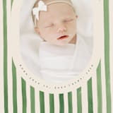 "Vintage Stripes" - Birth Announcements in Candy Apple by Teju Reval - Detail