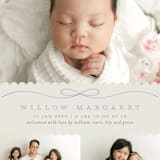 "Scallops" - Birth Announcements in Periwinkle by Laura Hankins - Detail