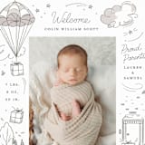 "Special Delivery" - Birth Announcements in Slate by Morgan Ramberg - Detail