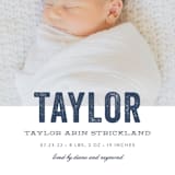 "Statement" - Birth Announcements in Marine by Sara Hicks Malone - Detail