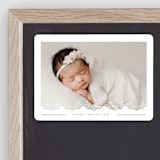 "Eyelet" - Birth Announcements in Taupe by Lauren Chism - Front