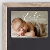 "Signature" - Birth Announcements in Sage by Ashley Rosenbaum - Front