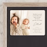"Siblings" - Birth Announcements in Bamboo by Corinne Malesic - Front