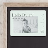 "Wavy Hello" - Birth Announcements in Moss by Pixel and Hank - Front