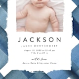 "Painted Plaid" - Birth Announcements in Denim by Erica Krystek - Detail