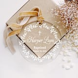 "Personalized Acrylic Baby Baptism First Holy Communion Christening or Dedication Keepsake, Set of 1" - Baby Milestone Signs in white by Iveta Abolina