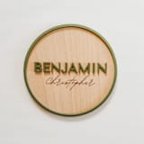 "Custom Wood Baby Name Sign (5”)" - Baby Milestone Signs in multicolorassorted-colors by Alexandra Ettis