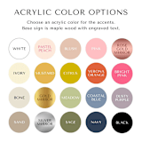 "Custom Wood Baby Name Sign (5”)" - Baby Milestone Signs in multicolorassorted-colors by Alexandra Ettis