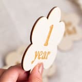 "Flower Baby Milestone Signs" - Baby Milestone Signs in beige by The Print Pantry Team