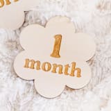 "Flower Baby Milestone Signs" - Baby Milestone Signs in beige by The Print Pantry Team