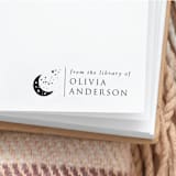 "Custom Name Celestial Book Stamp | Book Lover Gift" - Book Stamp in black by Samantha Malvey