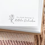 "Custom Name Poppy Book Stamp | Book Lover Gift" - Book Stamp in black by Samantha Malvey