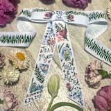 "Personalized Hand-Painted Bouquet Bow" - Bouquet Wraps in white by Ashley Myers