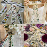 "Personalized Hand-Painted Bouquet Bow" - Bouquet Wraps in white by Ashley Myers