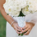 "Monogram Bouquet Wrap" - Bouquet Wraps in white by Virginia Marcello