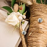 "Custom Stick Pin Gold" - Bouquet Wraps in gold by Kimbra Designs