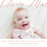 "Sweet Script" - Birth Announcements in Sweet Pea by Jennifer Postorino - Detail