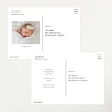 "Tiny Sophisticated" - Birth Announcements in Cotton by Carolyn MacLaren - Back of Card Options
