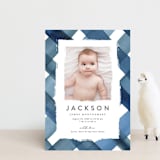 "Painted Plaid" - Birth Announcements in Denim by Erica Krystek - Front