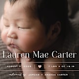 "Heart" - Birth Announcements in Blush by Pixel and Hank - Detail