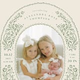 "bunnies and flowers" - Birth Announcements in Sage by Anastasia Makarova - Detail