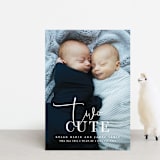 "Two Cute" - Birth Announcements in Silk by Creo Study - Front