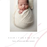 "Softest" - Birth Announcements in Blush by Lauren Chism - Detail