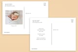 "On Display" - Birth Announcements in Soft Grey by Sara Hicks Malone - Back of Card Options