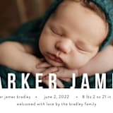 "Bold Overlay" - Birth Announcements in Cloud by Wonderment Paper Co. - Detail