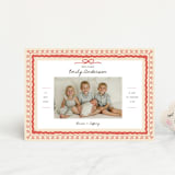 "Vintage Love Bow" - Birth Announcements in Latte by Kartika Paramita - Front