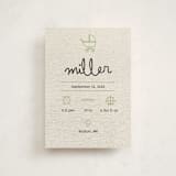 "Stitched Together" - Birth Announcements in Mint by Ashley Langlais - Front