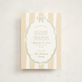 "Bow Frame" - Birth Announcements in Sage by Robert and Stella - Front
