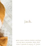 "call me jack" - Birth Announcements in Flax by Faith Dorn - Detail