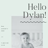 "Wavy Hello" - Birth Announcements in Moss by Pixel and Hank - Detail