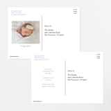 "Painted Splash Name" - Birth Announcements in Aqua by Alethea and Ruth - Back of Card Options