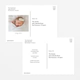 "Classic Welcome" - Birth Announcements in Silver Sage by Olivia Raufman - Back of Card Options