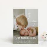 "Dynamic Duo" - Birth Announcements in Cotton by Corinne Malesic - Front