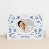 "Painted Flowers" - Birth Announcements in Delft Blue by Ani Somi - Front